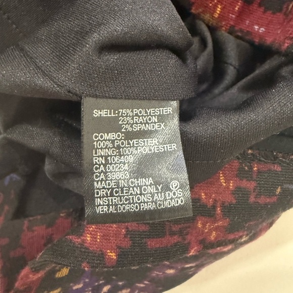 Tahari ASL Levine Black Multi Color Abstract Check Plaid Mock Neck Dress Size 6 - Picture 5 of 7